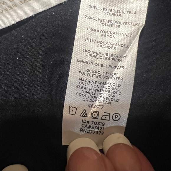 Ann Taylor Navy Blue Grey Silver Trousers Dress Pants Size 8 Plaid - Picture 8 of 8